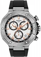 Tissot T-Race Quartz Chrono White Dial Black Rubber Strap T141.417.17.011.00