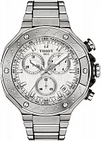 Tissot T-Race Quartz Chrono White Dial Steel Bracelet T141.417.11.031.00