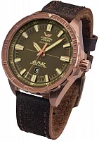 Vostok Europe Almaz Space Station Automatic Date Brown Leather Strap NH35A-320O516