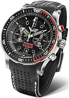 Vostok Europe Batiscafos Quartz Chrono Date Black Leather Straps Set 6S21-511A771