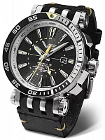Vostok Europe Energia Automatic GMT Date Black Leather Straps Set NH34-575A718