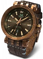 Vostok Europe Energia Automatic GMT Date Brown Leather Straps Set NH35A-575O285