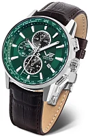Vostok Europe Limousine 2.0 Quartz World Timer GMT Alarm Date Leather Strap YM26-561A790