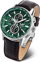 Vostok Europe Limousine 2.0 Quartz World Timer GMT Alarm Date Leather Strap YM26-561A790