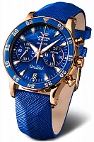 Vostok Europe Undine Lady Quartz Chrono Date Blue Leather Straps Set VK64-515B670