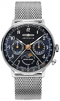 Zeppelin LZ129 Hindenburg Lady Quartz Moonphase Mesh ZE-7037M-3