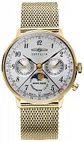 Zeppelin LZ129 Hindenburg Lady Quartz Moonphase Mesh ZE-7039M-1