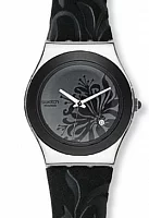 Swatch Irony Medium Black Flower YLS146