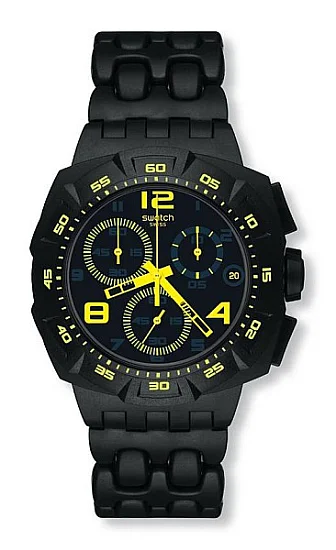 Swatch Chrono Plastic Black Dunes Pink SUIB411