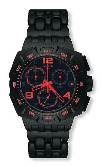 Swatch Chrono Plastic Black Dunes Red SUIB408
