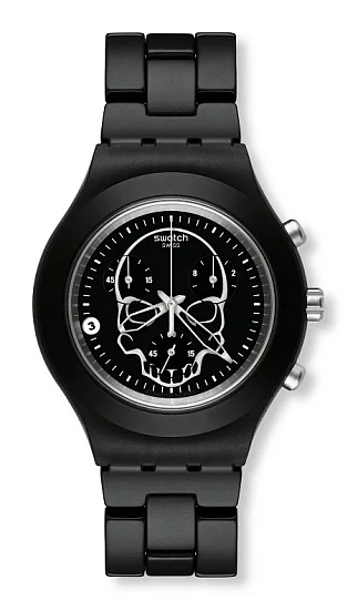 Swatch Diaphane Chrono Full Black Skull SVCF4001AG