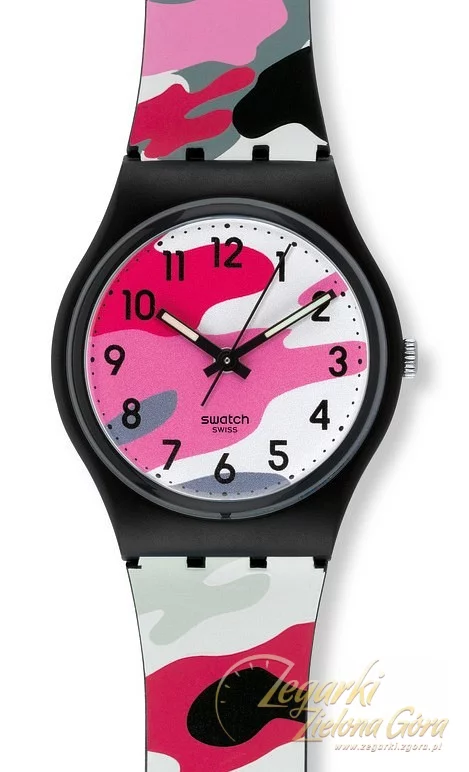 ✓ Swatch GB262 ⌚ Gent Camouflage Hiding Pink ? Zegarek Damski