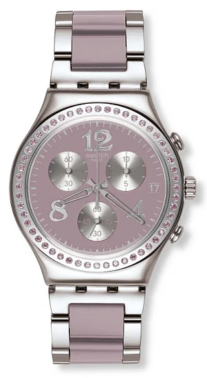 Swatch Irony Chrono Glance Secret Thought Beige Mauve YCS562G