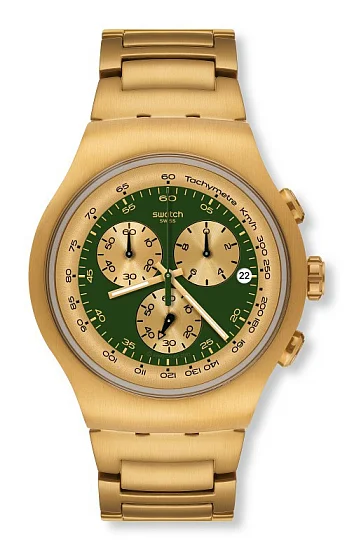 Swatch Irony The Chrono Golden Block Green YOG406G