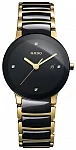 Centrix Lady Diamonds Quartz S Black Ceramic & Yellow Gold