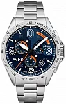 AVI-8 P-51 Mustang Blakeslee Chronograph Silver Oak AV-4077-22