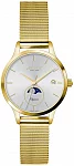 Elegance Moonphase Mesh Yellow Gold PVD Silver Dial