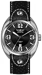 Aviator Propeller Black Leather Strap R.3.08.0.020.4