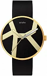 Bauhaus Walter Gropius Forum Move Deluxe Leather Strap Yellow Gold PVD WG.015-01Z