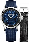 Baume & Mercier Classima Gent Mechanical Fabric and Leather Strap Skeleton Blue Dial Small-Second Set M0A10735