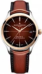 Baume & Mercier Clifton Gent Baumatic Date Leather Strap Brown Dial 18k Gold Caps M0A10713