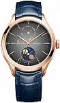 Baume & Mercier Clifton Gent Baumatic Moonphase Day-Date Leather Strap Grey Dial 18k Gold M0A10547