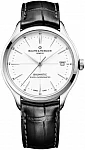 Baume & Mercier Clifton Gent Baumatic Leather Strap White Dial Date COSC Chronometer M0A10518