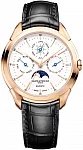 Baume & Mercier Clifton Gent Baumatic Day-Date Perpetual Calendar Leather Strap White Dial 18k Gold M0A10583