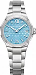 Riviera Lady Quartz Date Steel Ice Blue Dial