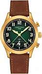 DS Pilot Chrono Green Dial Yellow Gold PVD