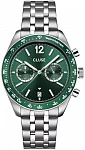 Cluse Aravis Dual Timer Steel Bracelet Green Dial CW25602