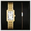 Cluse Belissena Yellow Gold White Dial and Golden Bracelet Set CG15001