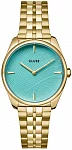 Feroce Petite Yellow Gold Leaf Textreu Pool Blue Dial