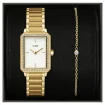 Cluse Fluette Gold Champagne Dial and Chain Bracelet Set CG11508