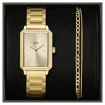Fluette Gold Champagne Dial and Chain Bracelet Set