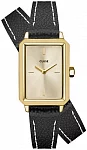Fluette Gold Double Black Strap Gold Dial