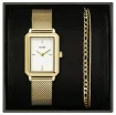 Fluette Gold Mesh Black Dial & Gold Double Bracelet Set