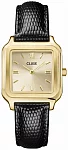 Gracieuse Gold Black Leather White Dial