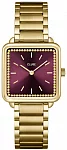 La Tetragone Gold Bracelet Wine Dial Crystals