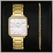 La Tetragone Gold PVD White Dial Bracelet Set