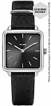 La Tetragone Silver Black Leather Alligator Black Dial