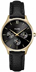 Minuit Multifunction Black Dial Black Lizard Strap