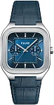 Cluse Quadrus Day-Date Blue Dial Leather Strap CW26207