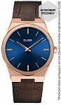 Vigoureux Man Rose Gold Blue Dial Brown Leather