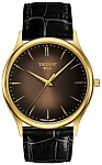 Excellence Yellow Gold Black Leather Brown Dial