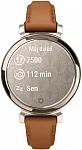 Lily 2 Classic 35mm Digital Smartwatch Cream Gold Aluminum, Tan Leather Strap HR
