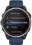 Quatix 8 47mm Sapphire Titanium Bezel Captain Blue Silicone Strap AMOLED HR GPS