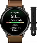 Venu 4 45mm Slate Black with Black Silicone & Brown Leather Band Set AMOLED HR GPS