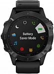 Garmin Fenix 6 Pro 47mm Solar Digital Smartwatch DLC Steel, Black Silicone Strap HR GPS 010-02158-02