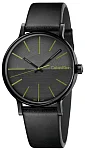 CALVIN KLEIN Gent Boost Dark Grey Dial Green Index Black Leather K7Y214CL